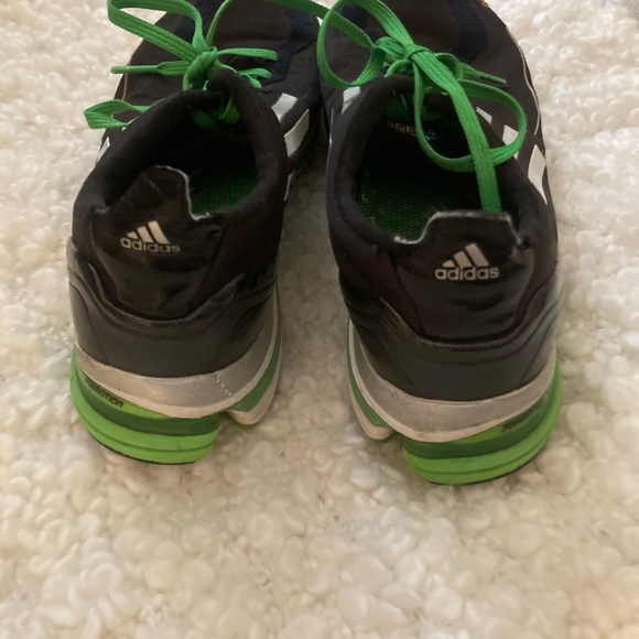 Adidas running walking shoes black/lime green size 7 - Picture 5 of 7